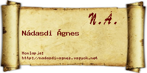 Nádasdi Ágnes névjegykártya