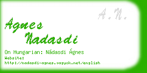 agnes nadasdi business card