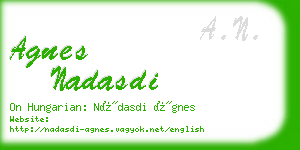 agnes nadasdi business card